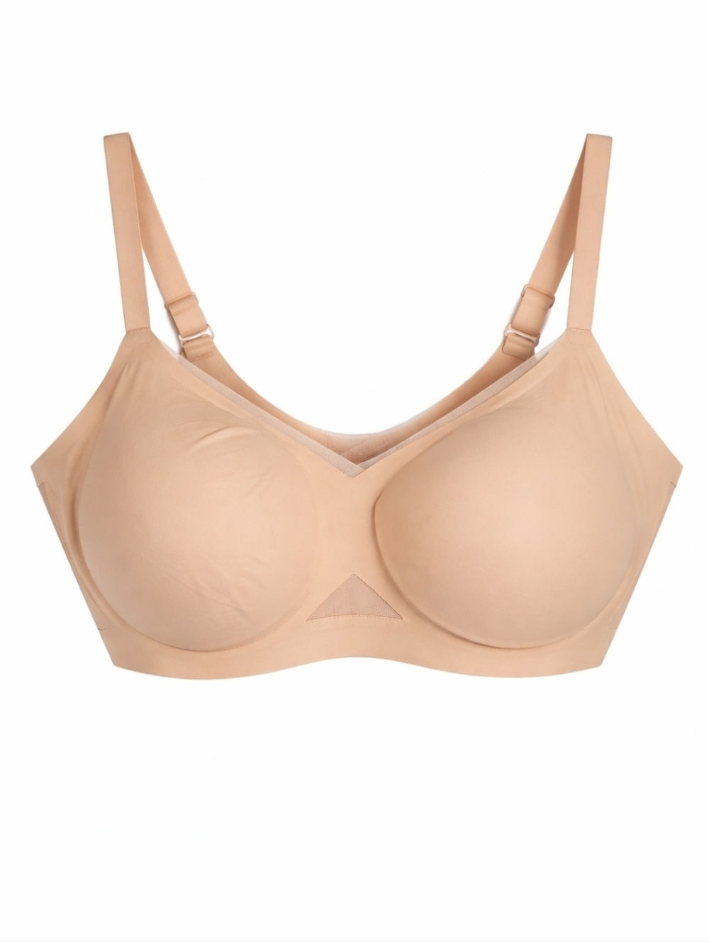 Honeylove Mesh CrossOver V-Neck Wireless Bra in Sand 40 C/D (1X)